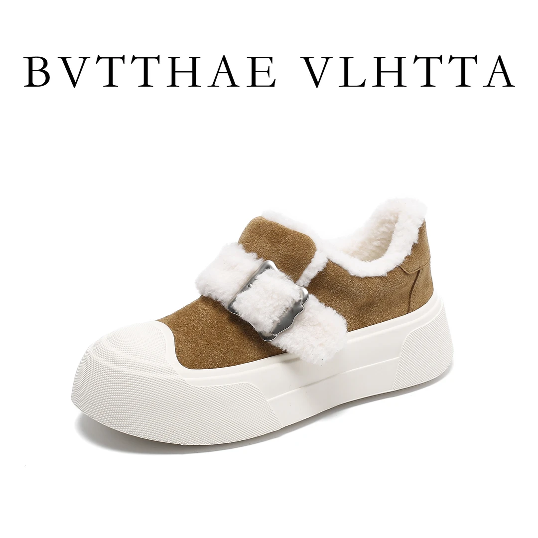 【官方正品】女士 BV 【防伪芯片】新款休闲百搭厚底加绒加厚女鞋