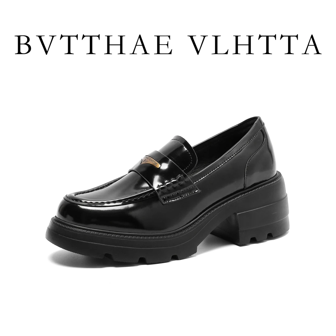 官方正品】女士 BV 【防伪芯片】BV气质女神复古高档乐福鞋