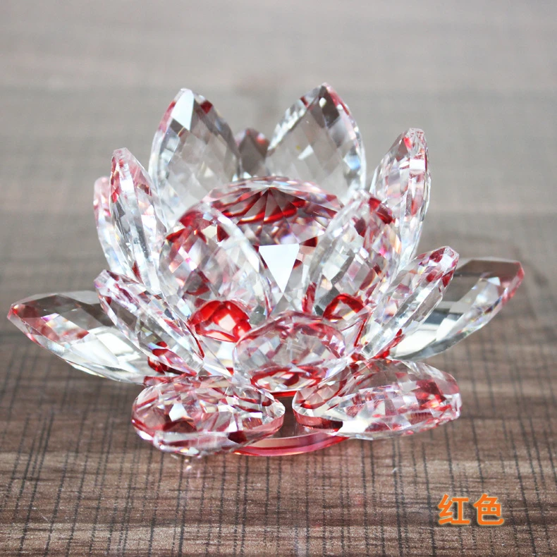 水晶莲花手工diy摆件客厅办公桌面珠宝柜家居装饰布置工艺礼品