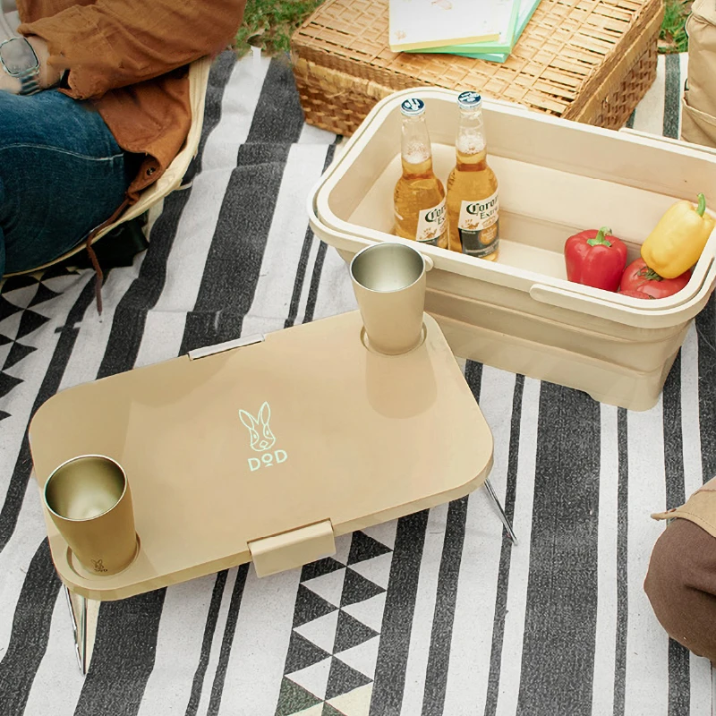 DOD 户外露营折叠桌迷你野餐桌多功能收纳小物件折叠箱