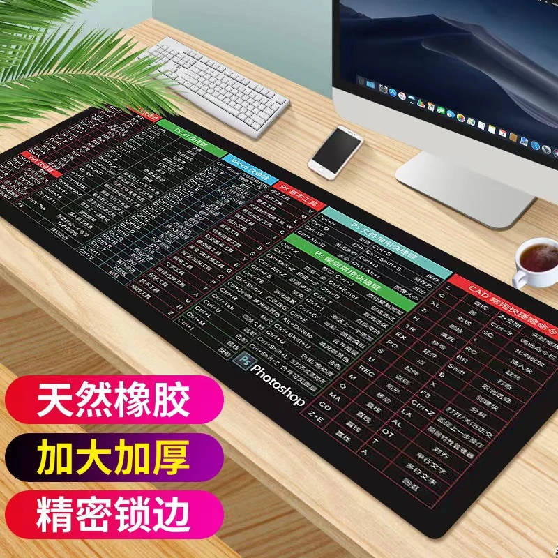 未使用  大型加厚加密锁边办公电脑键盘通用鼠标垫环保材质超