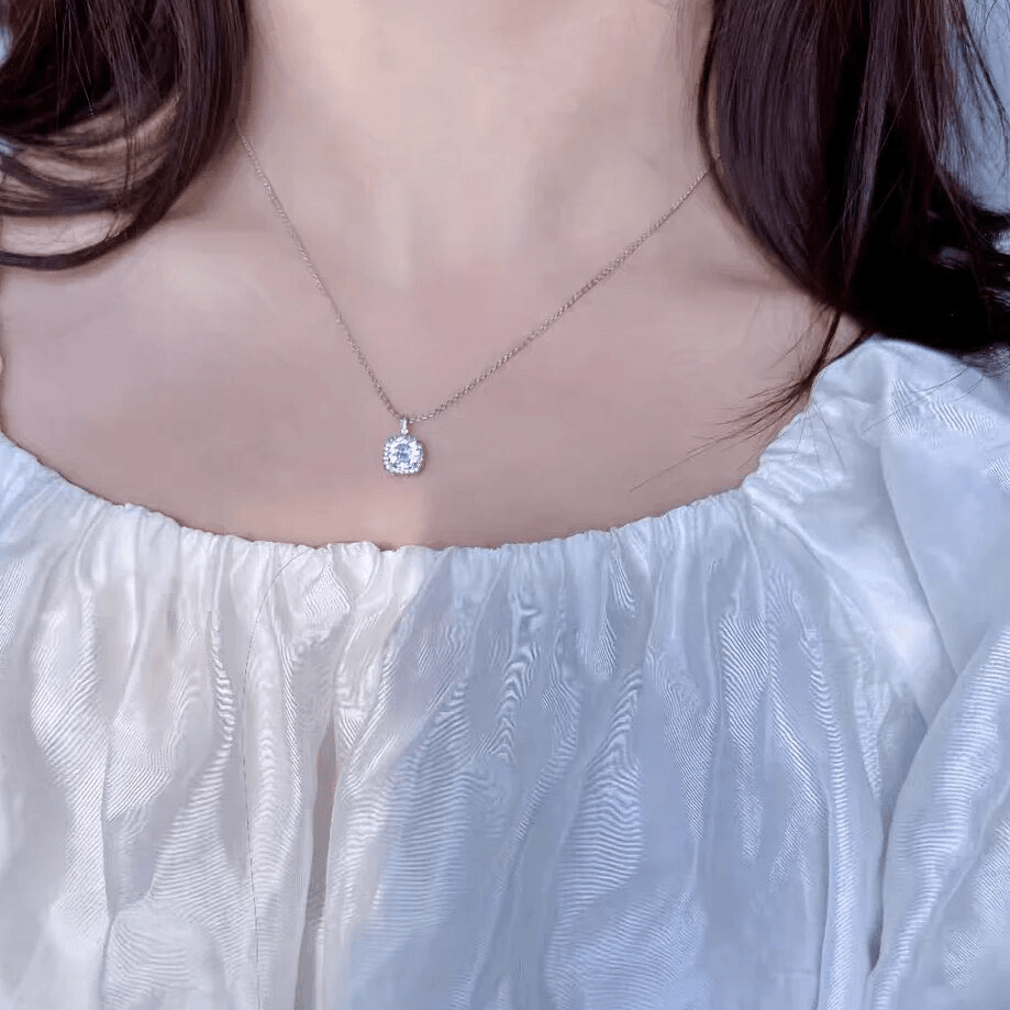 足银项链 方糖轻奢女士时尚百搭项链轻奢七夕节礼物