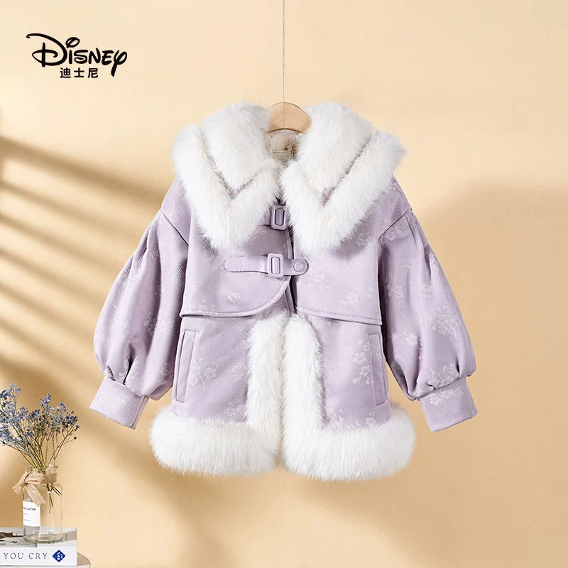 【小洁专享】Disney/迪士尼【国风绣】女童加厚保暖毛毛外套WXE4SW123
