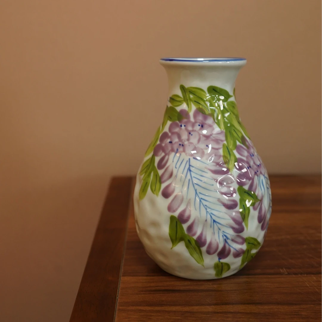 【紫藤亮色】景德镇手绘艺术感小花瓶（rtl515）
