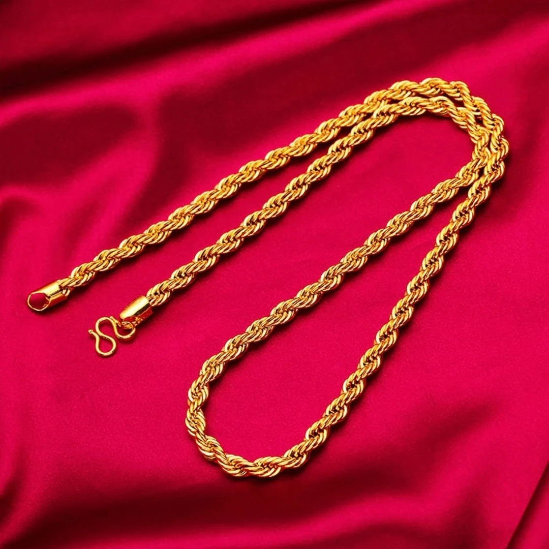 合金项链 麻花项链精美奢华潮流男士男款项链