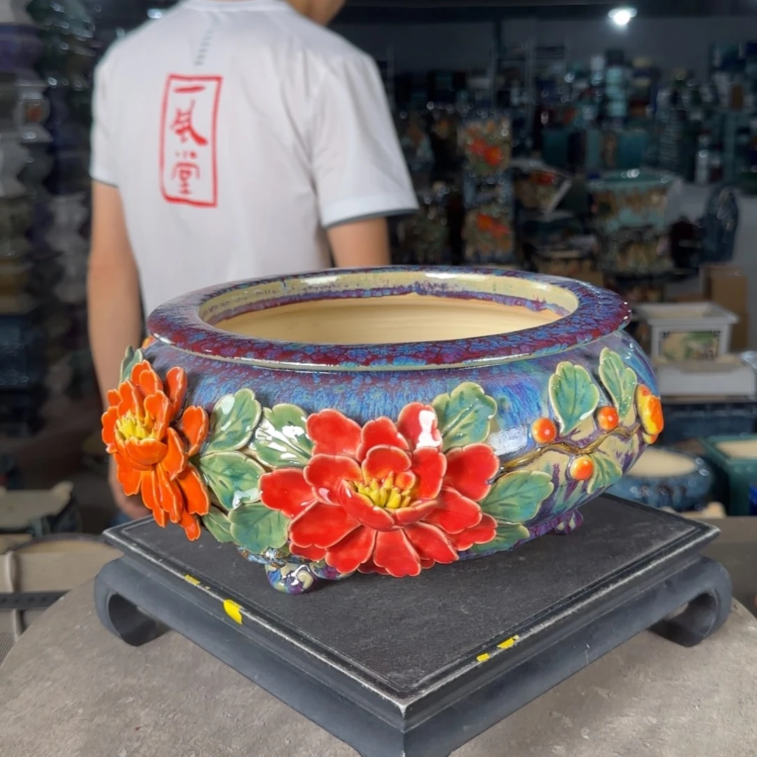 一风堂石湾花盆。微瑕