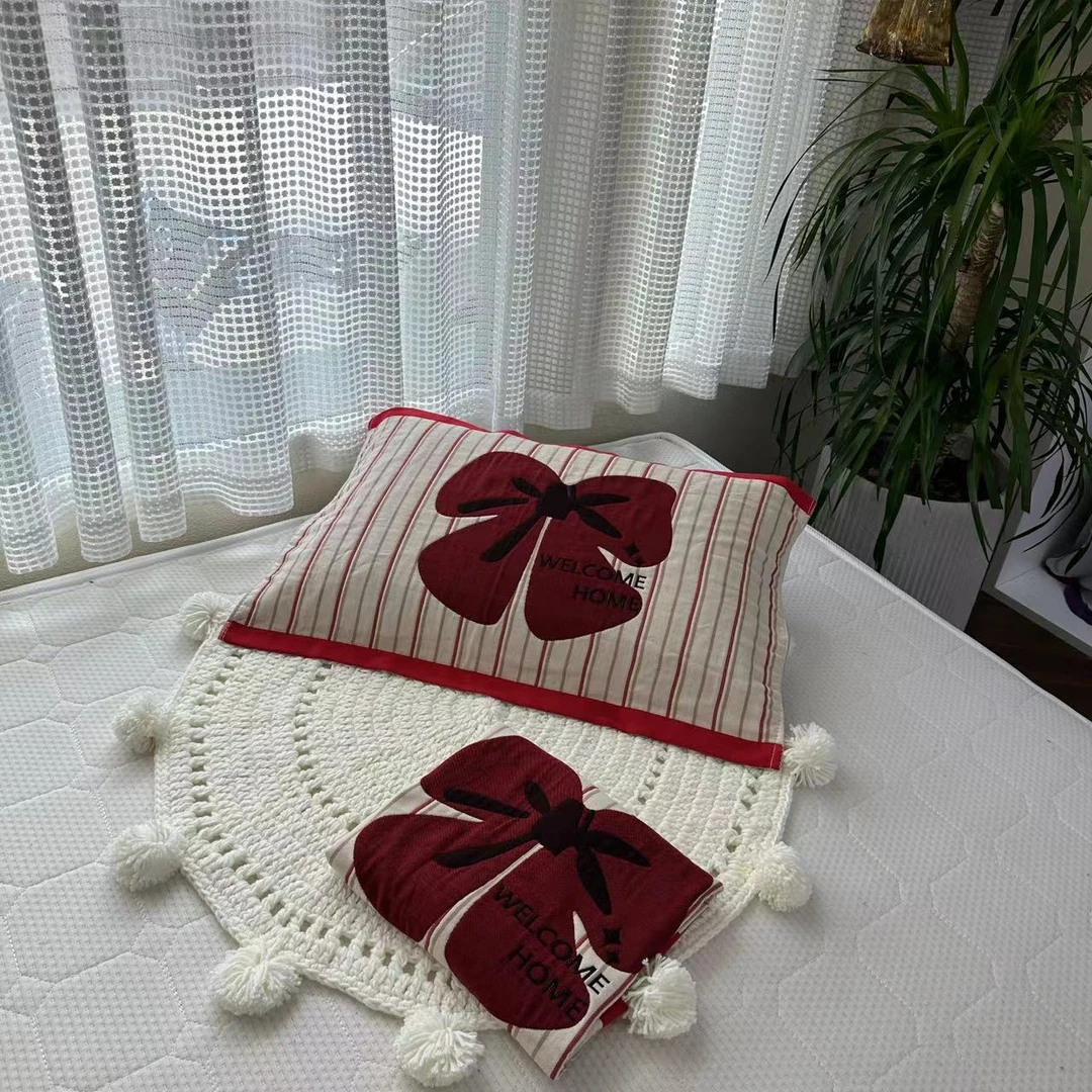 【京かわ会社】一对装纯棉八层纱布枕巾 全棉加厚枕头巾 美少女