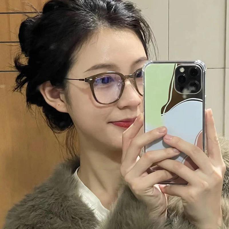 学生近视眼镜女防蓝光百搭可配度数高颜值显脸小素颜平光眼镜框潮