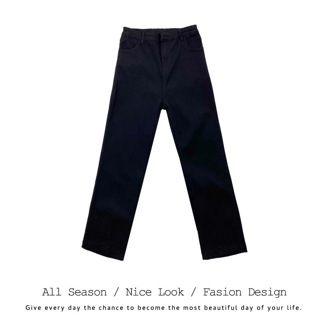 553      时尚潮流休闲百搭显瘦黑色牛仔长裤    款号#2018