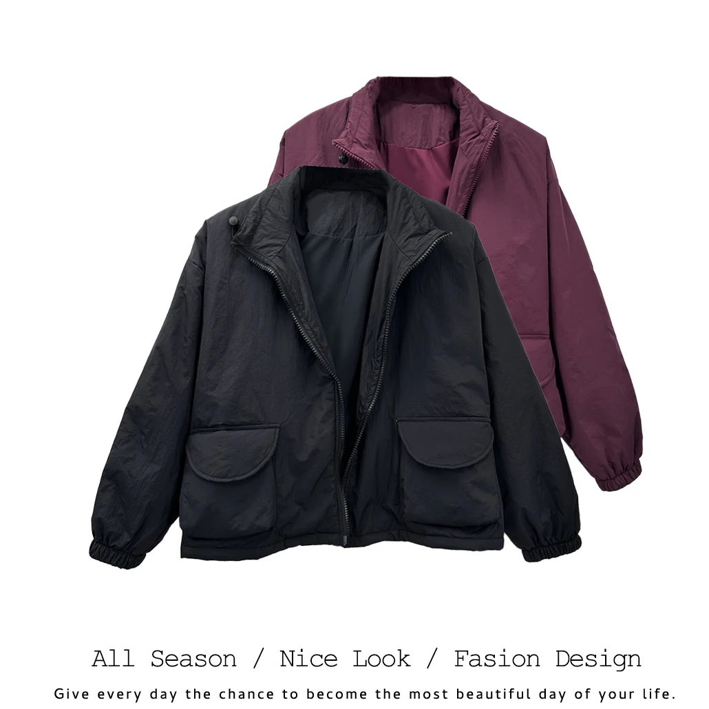 545   欧货潮流时尚立领宽松百搭情侣款外套    款号#9557