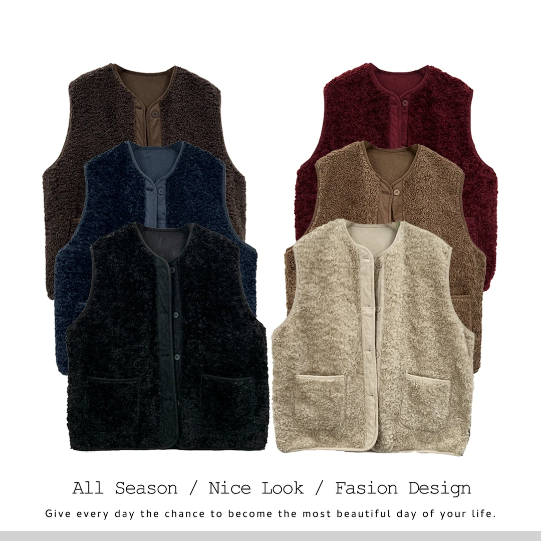 979/621       秋冬保暖时尚百搭宽松马甲外套 款号#33013