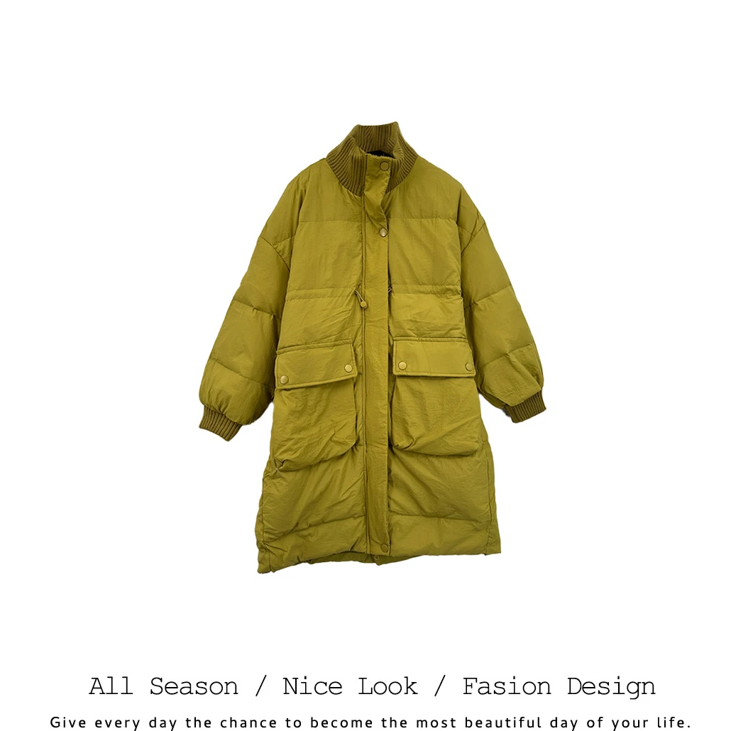 580         时尚宽松休闲百搭拼接大口袋中长款外套  款号#9915