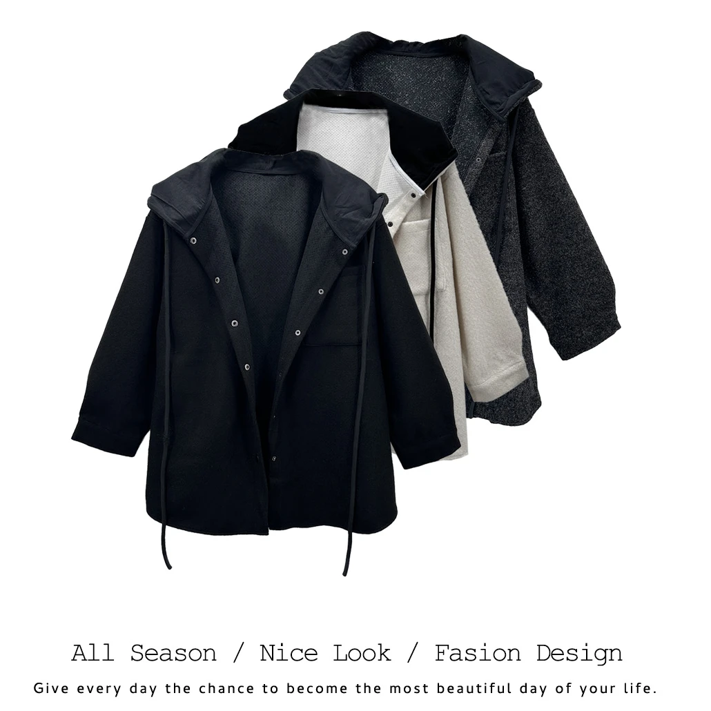 338  时尚欧货连帽拼接港风百搭宽松外套   #5212