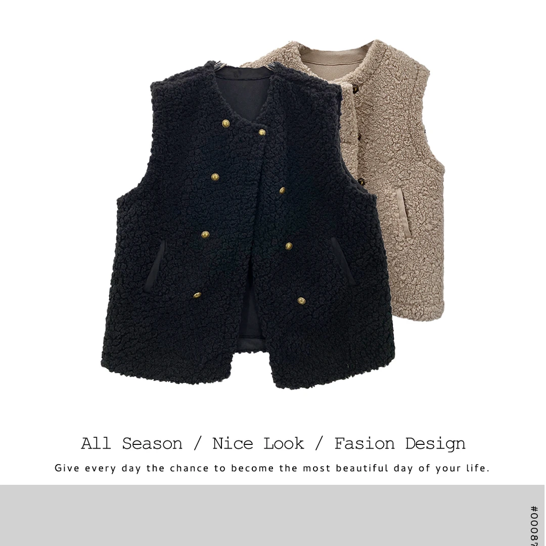 663/953/913    法式小香风宽松秋冬中长款马甲    款号#901/9126