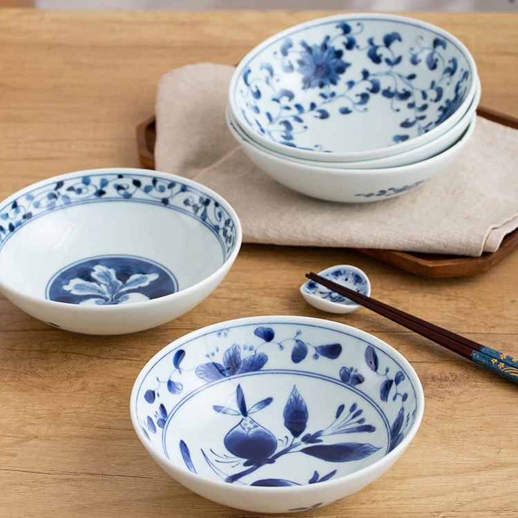 蓝凛堂日式6.7浅钵家用陶瓷陶瓷餐具釉下彩家用陶瓷凉菜钵菜碟钵