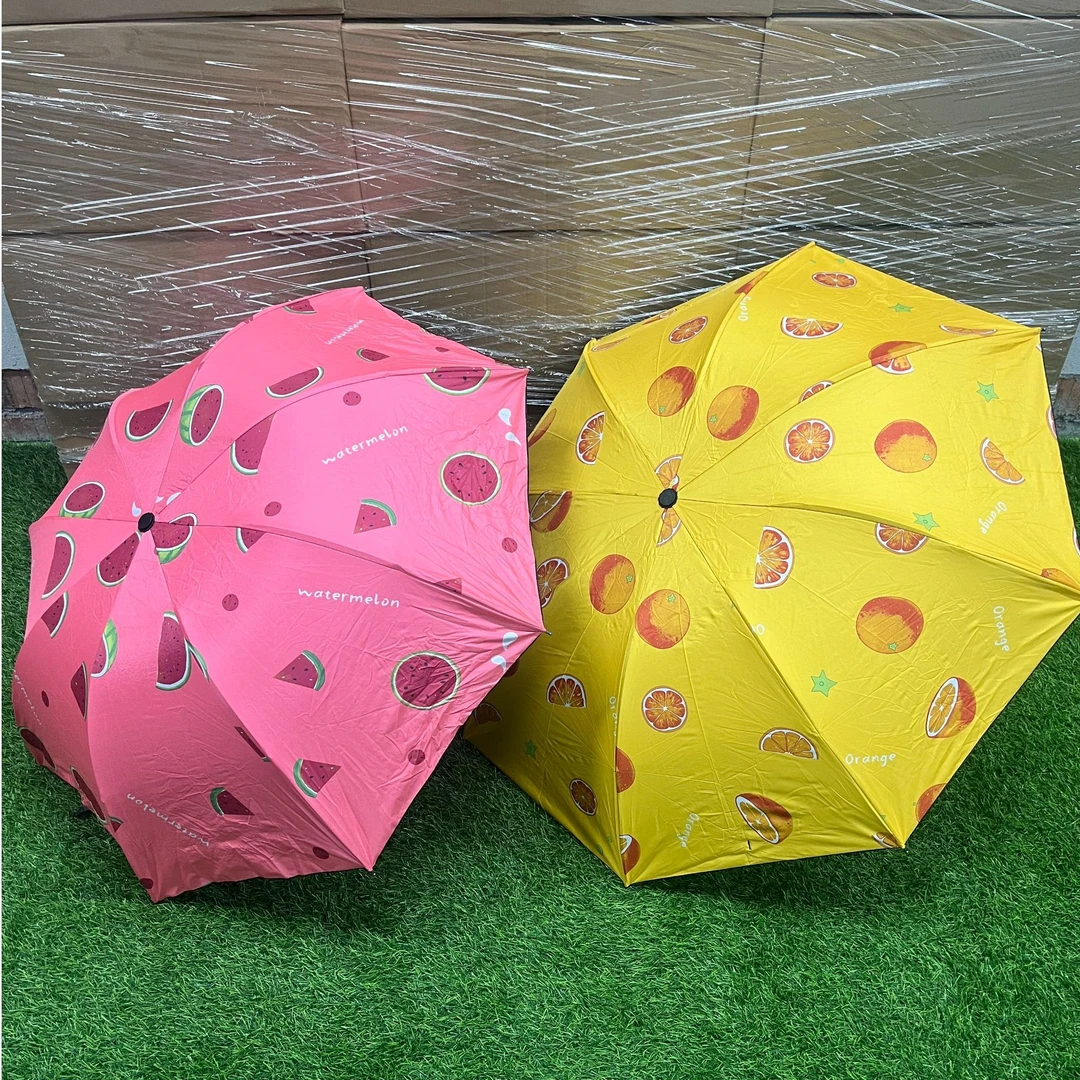 黑胶水果图案晴雨两用伞男女学生通用遮阳伞防晒防紫外线伞