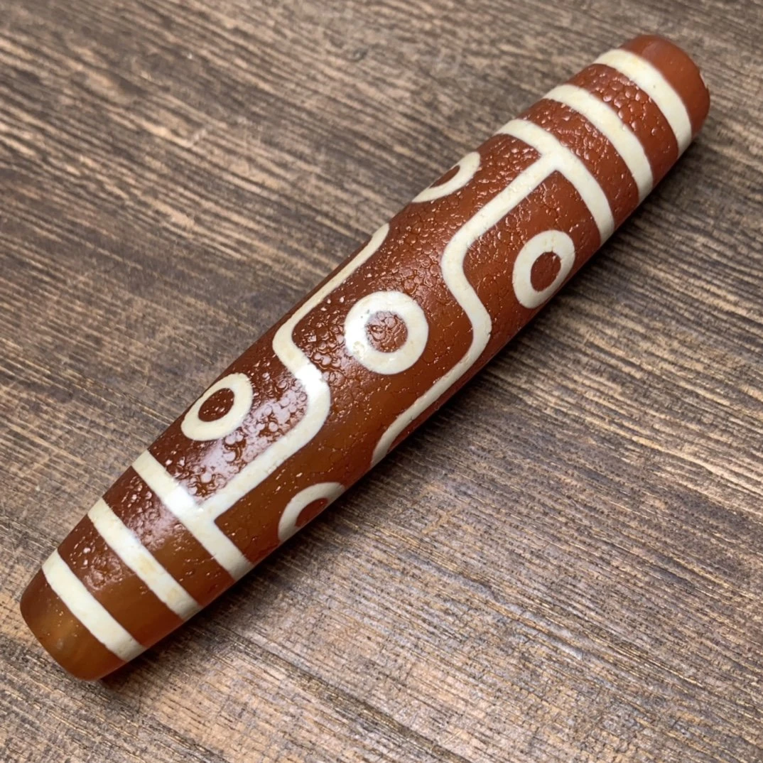 中国风藏传回流时尚【红肉高油包浆九眼】古珠百搭流行复古通用挂件