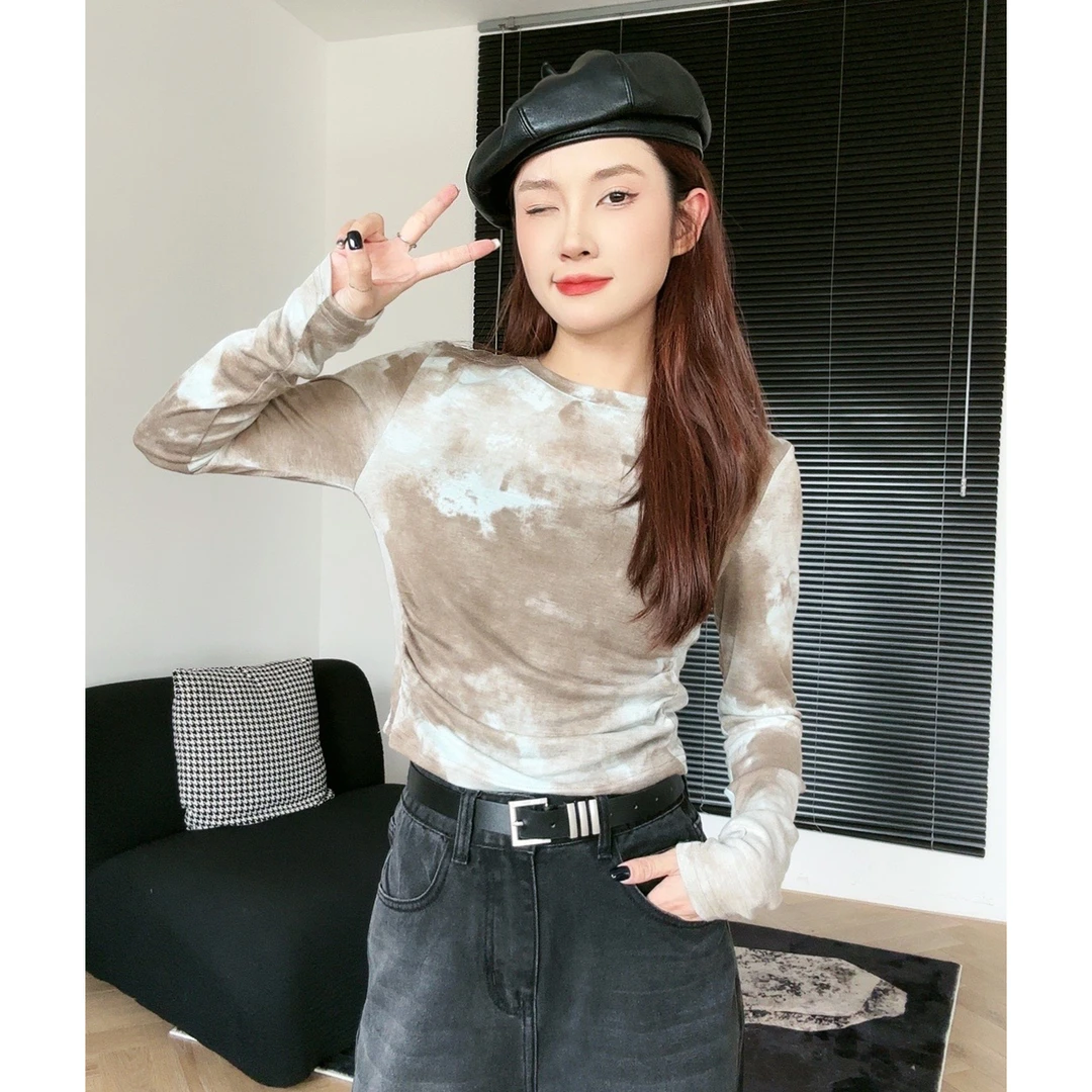 显瘦长袖洋气修身圆领秋冬短款时尚百搭ins韩版套头