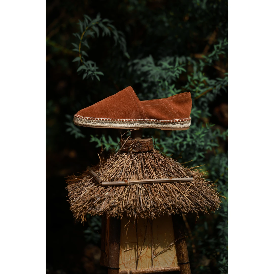 UG男装 英国进口 胎牛绒 Espadrilles 手工编织无结构 方头渔夫鞋