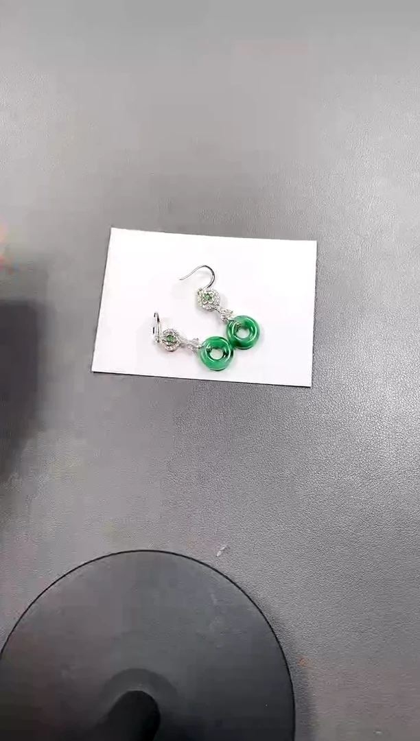 【闪购商品】翡翠耳饰银S925镶嵌买断价