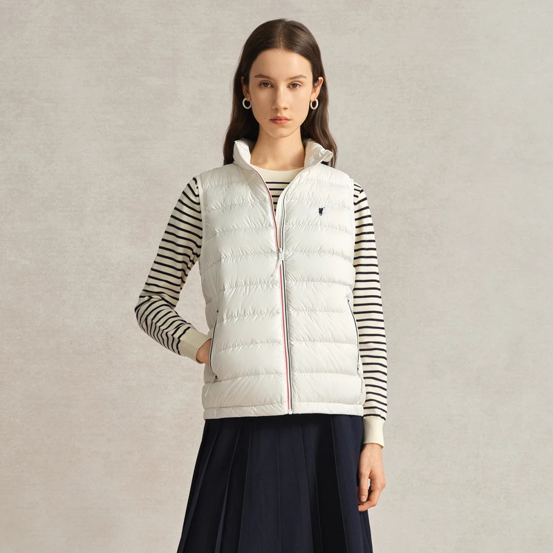 POLOWALK羽绒马甲女秋新款90绒立领保暖纯色百搭羽绒背心W4440002