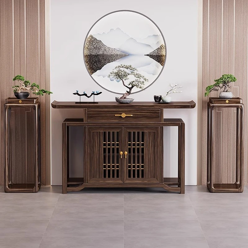 新中式玄关柜玄关桌玄关俺台轻奢客厅家用简约大容量隔断禅意门厅
