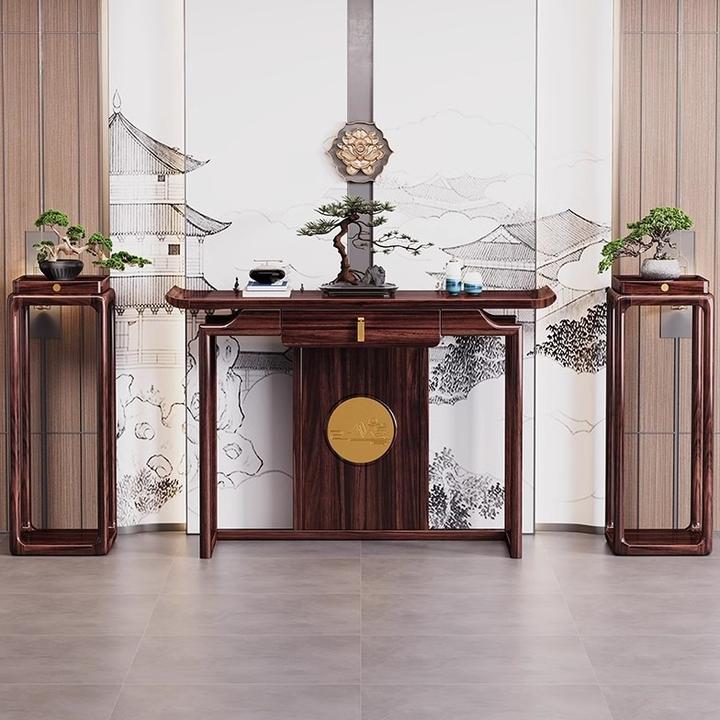 乌金木玄关桌玄关台玄关柜实木条案入户门厅靠墙玄关台端景台客厅