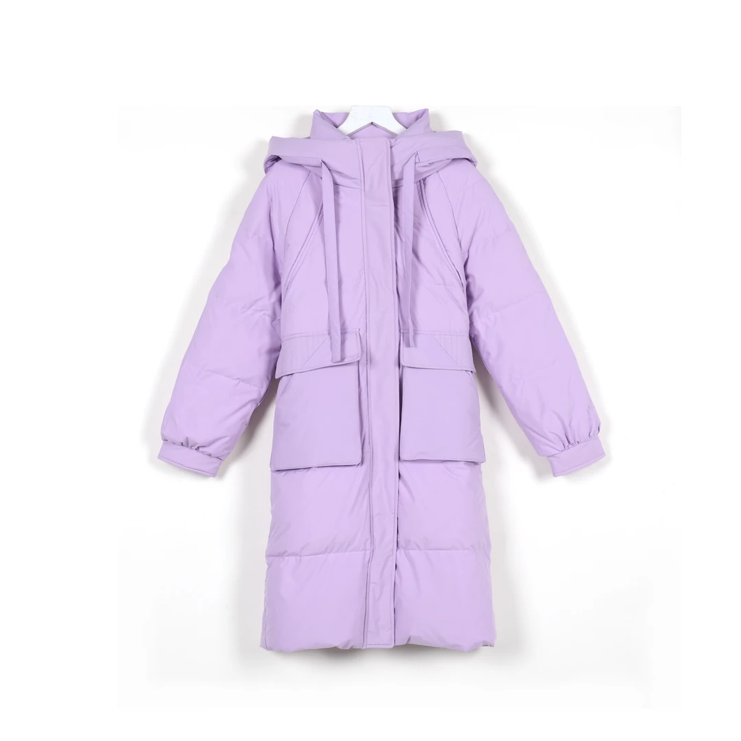 【千屿Sheila】冬季连帽大口袋长款保暖羽绒服244-YRF/0926-68019