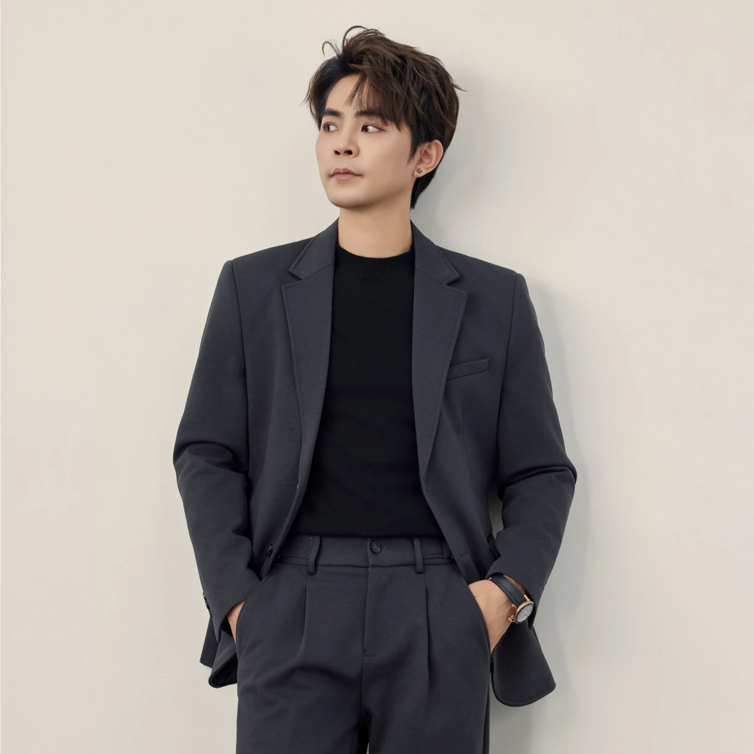 【润哥】秋季新款天丝莱赛尔西装外套 休闲单西服男23677