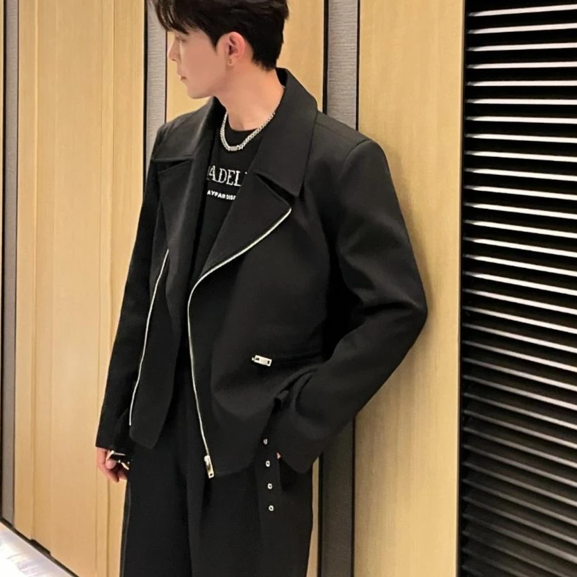 【润哥】休闲套装薄款拉链夹克外套帅气简约直筒男长裤子sky002k