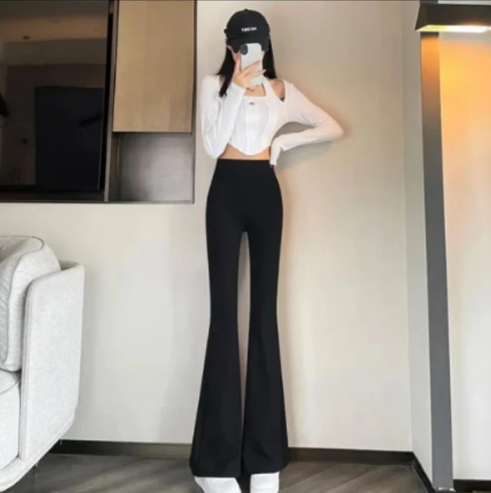 【大春子宠粉】9520加厚加绒微喇裤遮肉显瘦高腰时尚洋气