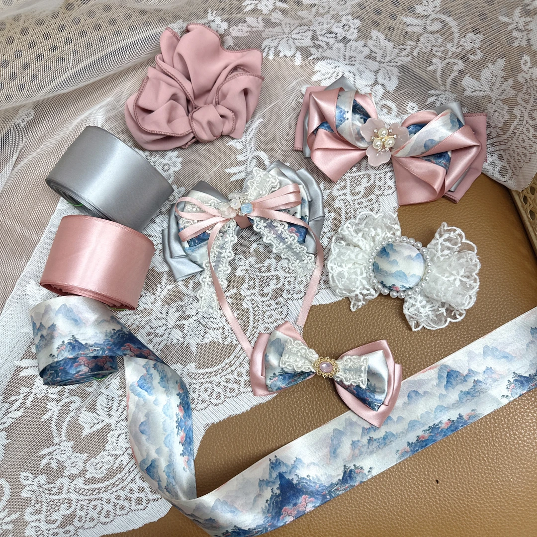 长乐未央山水丝带蝴蝶结布艺手工材料礼品花束包装缎带服装织带