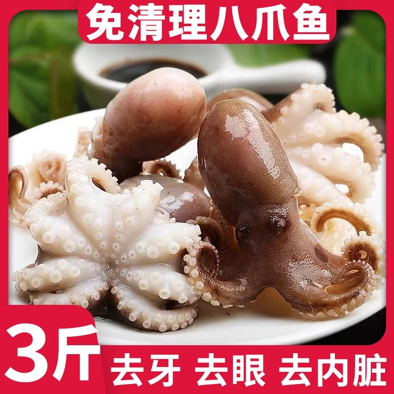 鲜活急冻 三去八爪鱼三斤（一斤8-10个）