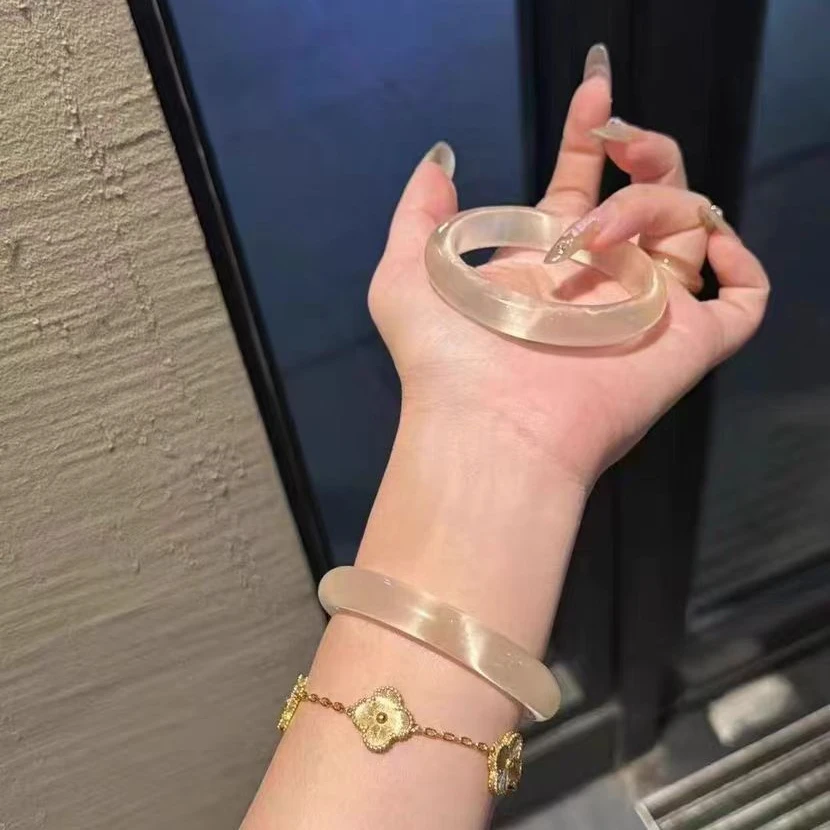 非金属玻璃手镯 柒桉轻奢琉璃猫眼贵妃镯女生高级感古风手镯