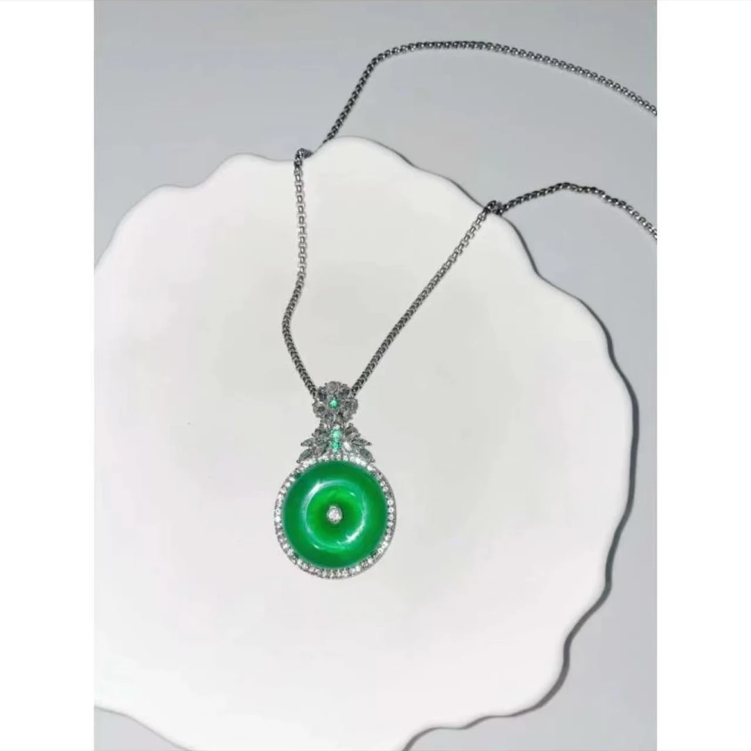 【现货现发】高级绿色款吊坠项链首饰ZD0130