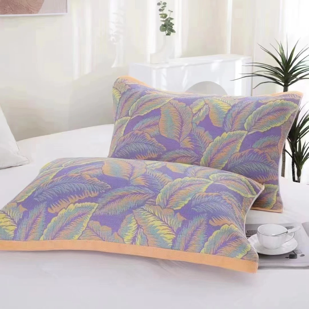 【枕巾一对装】枫叶52*78高档柔软透气吸汗欧式加厚成人精梳枕头巾