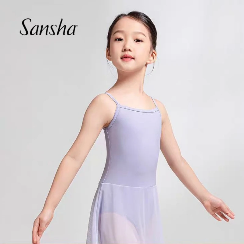 三沙2024新款舞蹈服夏季薄款吊带儿童女生体操服芭蕾舞练功连体裙