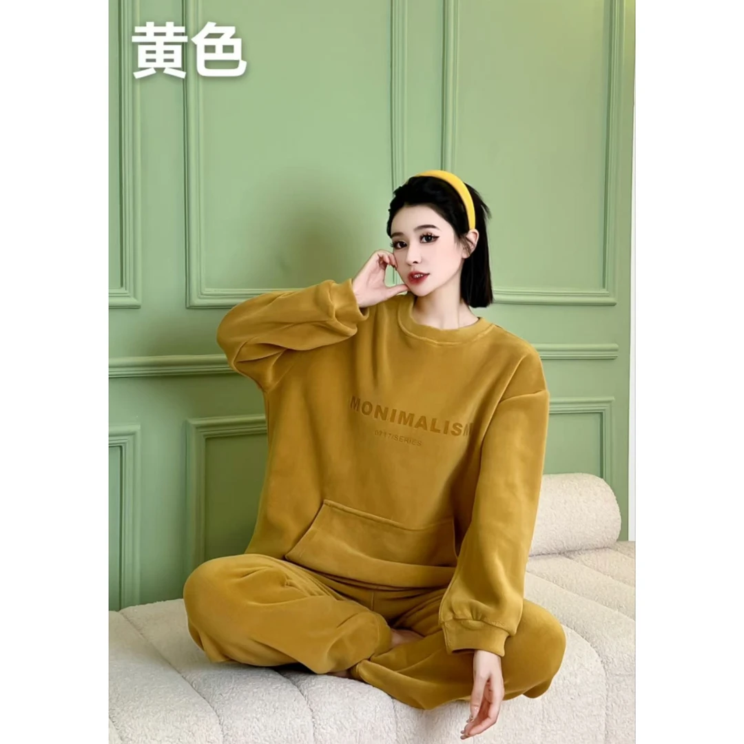 男女情侣款超舒适可家具可外穿奥粒绒上衣裤子套装8866.TB