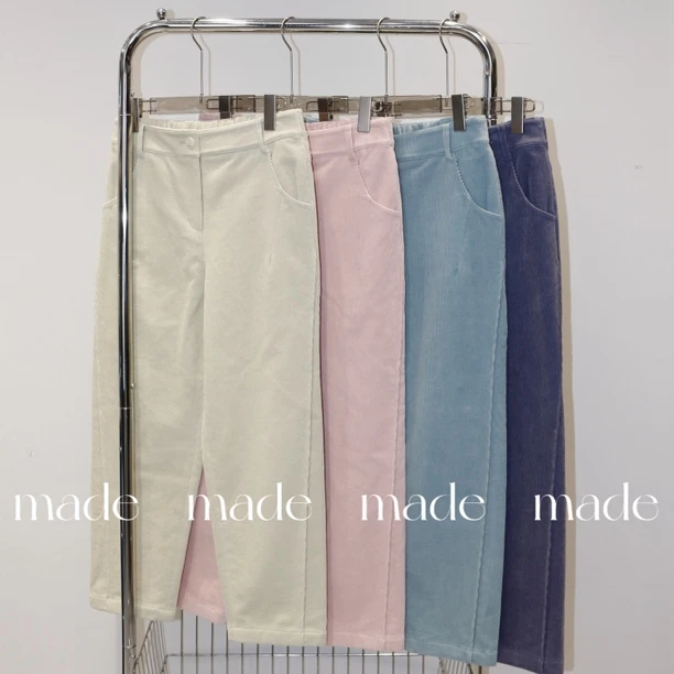 【马卡龙】休闲百搭时尚小脚9分裤灯芯绒休闲裤