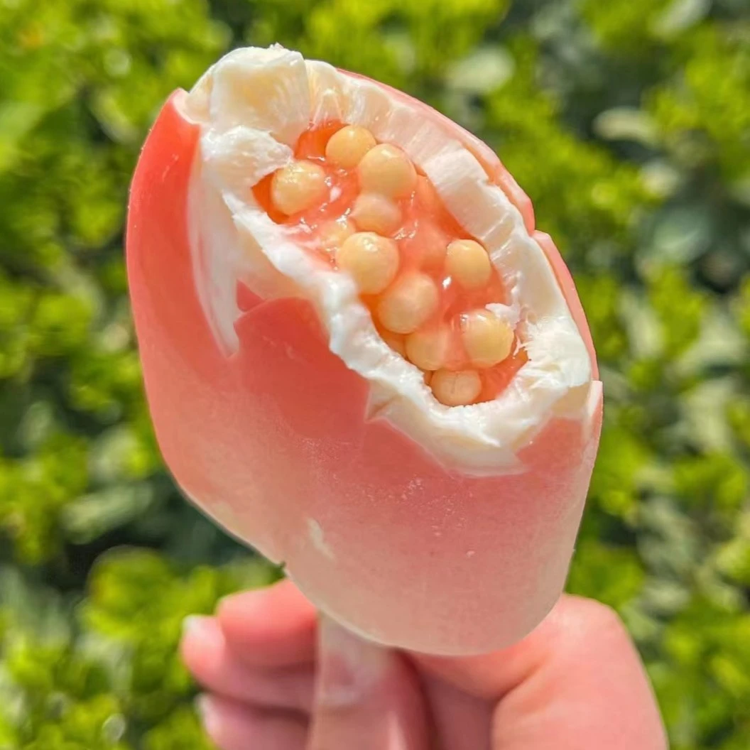 艾冰客小艾蜜桃冰淇淋  粉嫩限定  偶的白月光蜜桃冰激凌脆皮雪糕