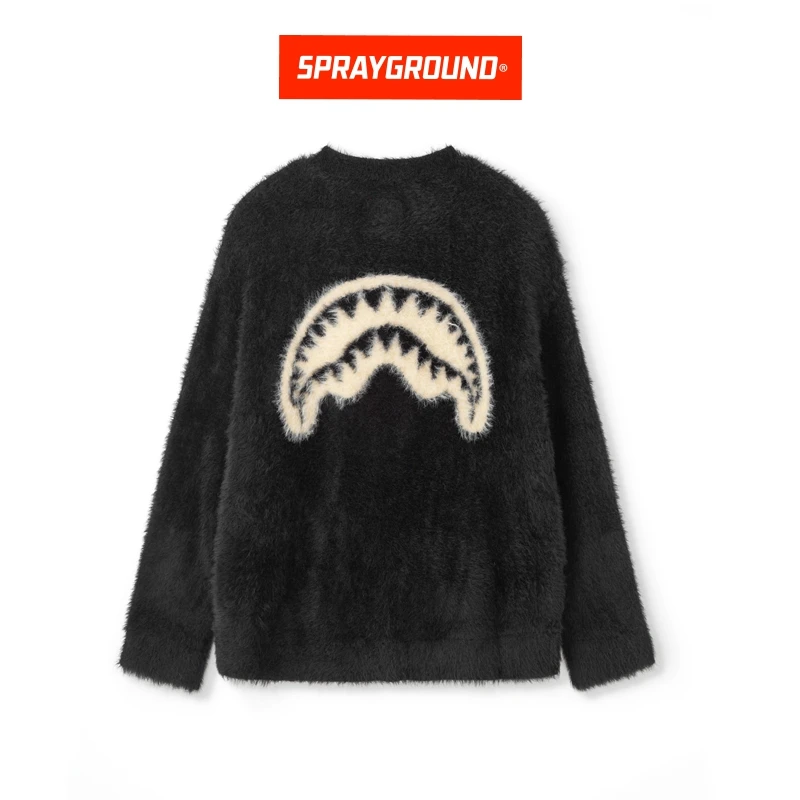 SPRAYGROUND鲨鱼嘴毛衣宽松圆领潮流毛绒秋冬保暖加厚DR WD940827