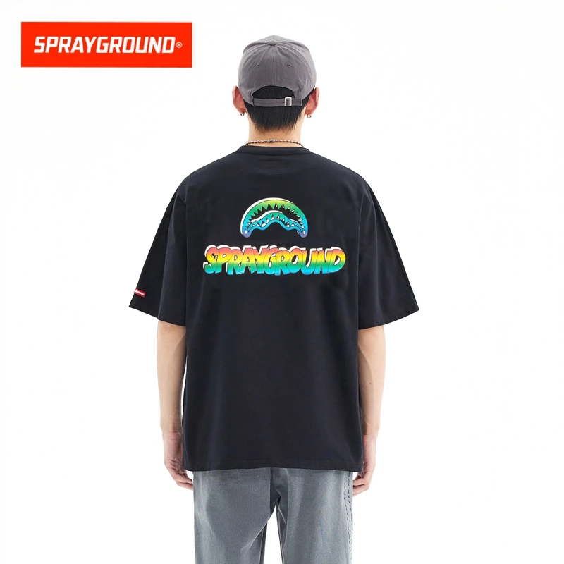 SPRAYGROUND 鲨鱼嘴短袖T恤纯棉男士宽松百搭夏季新款DR WD920215