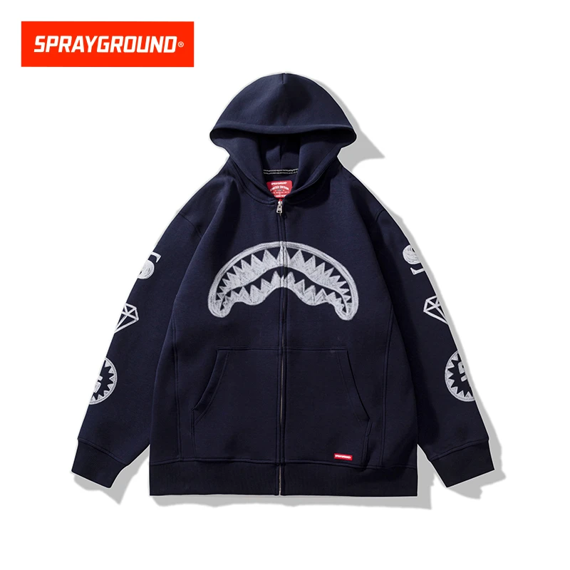 SPRAYGROUND 鲨鱼嘴开衫卫衣秋季男士连帽宽松美式JM WE033304