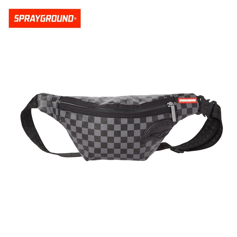 SPRAYGROUND鲨鱼嘴棋盘格腰包新款时尚单肩潮流多功能DR W0715101