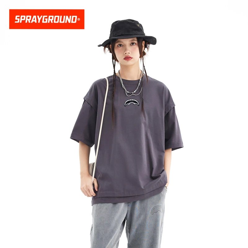SPRAYGROUND 鲨鱼嘴短袖T恤纯棉男女宽松百搭夏季新款DR W0920232