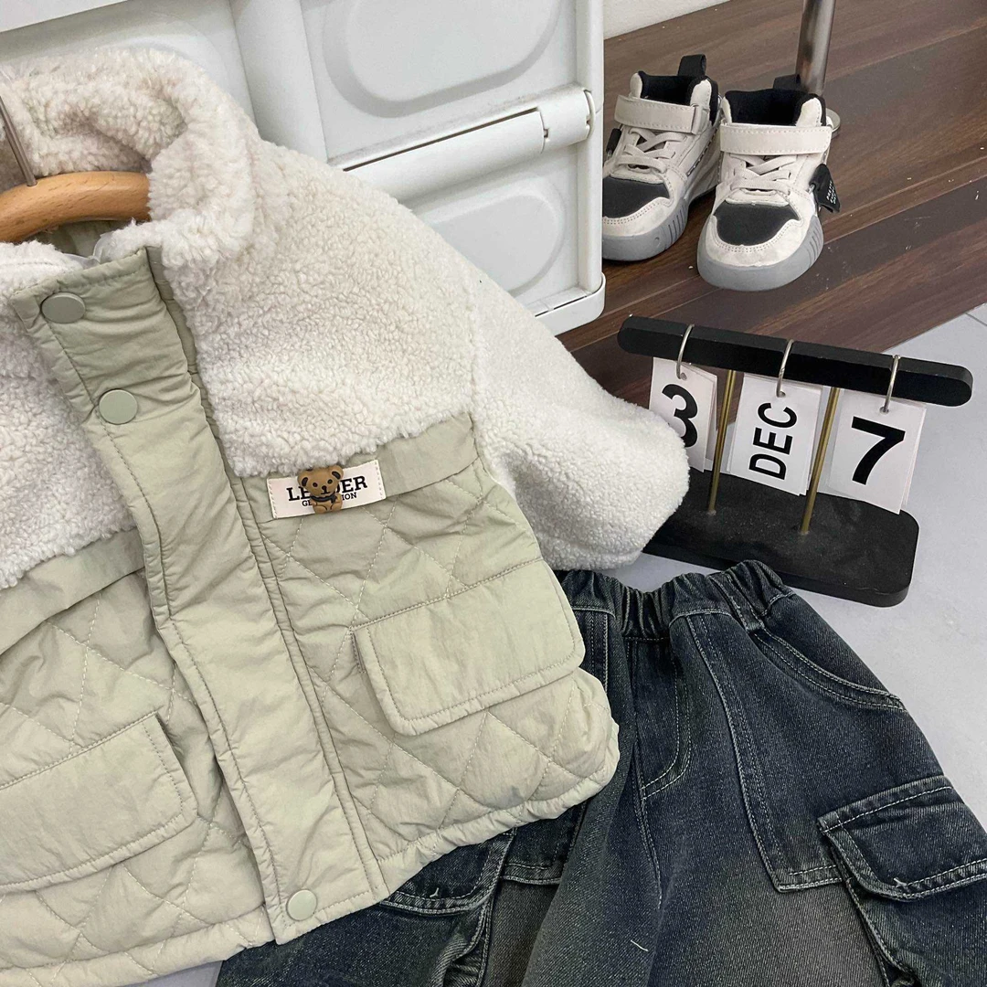 Q3。026橘子冬款男女童时尚潮流百搭外套