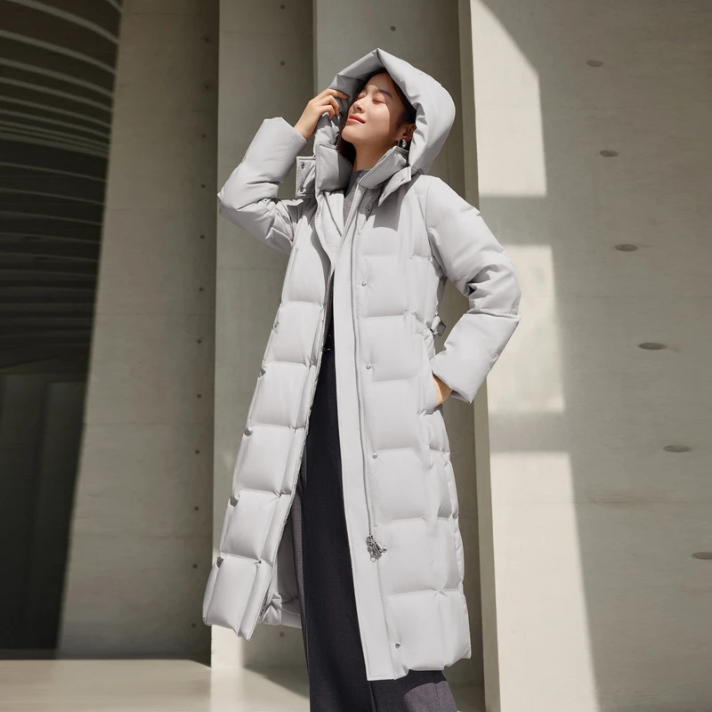 波司登2024冬季新款女长款时尚保暖经典连帽女款加厚休闲羽绒服