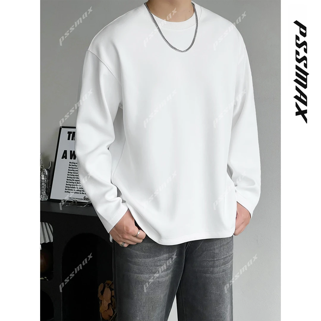 【现货】PSSMAX 胖俗俗【圆弧下摆】2025早秋重磅休闲百搭圆领卫衣