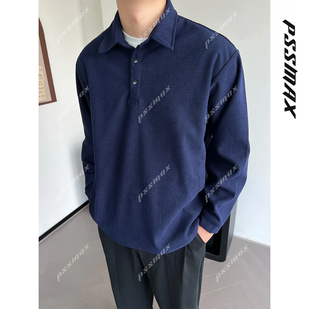 【现货】PSSMAX 胖俗俗【POLO肌理衫】2025秋冬工装显瘦百搭长袖卫衣