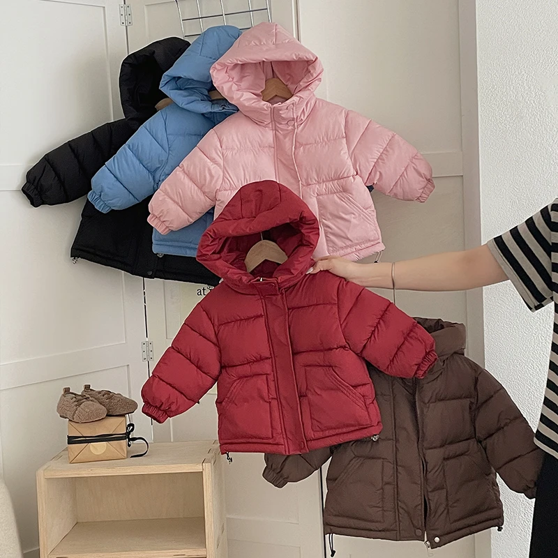 儿童中长款棉服男童女童保暖加厚棉袄中大童宝宝洋气棉衣外套